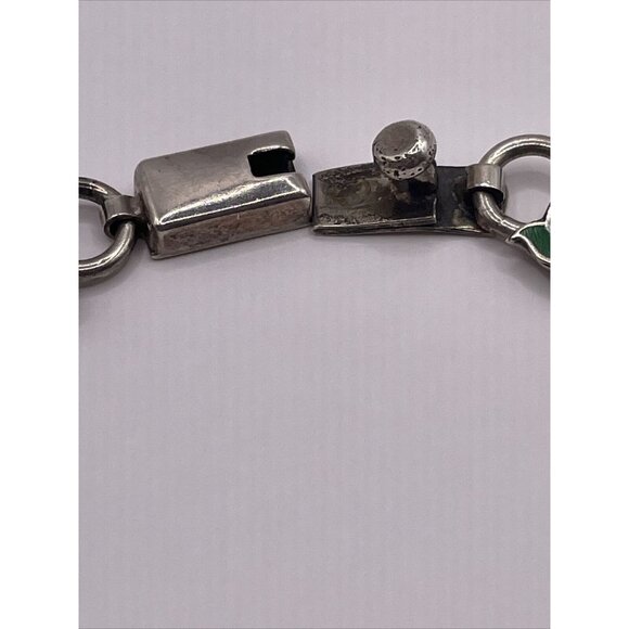 Mexico 925 Silver Enamel ABC Teacher Children Kids Chain Bracelet Vintage A277 - Picture 7 of 16